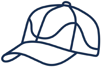 Paneled baseball cap outline icon